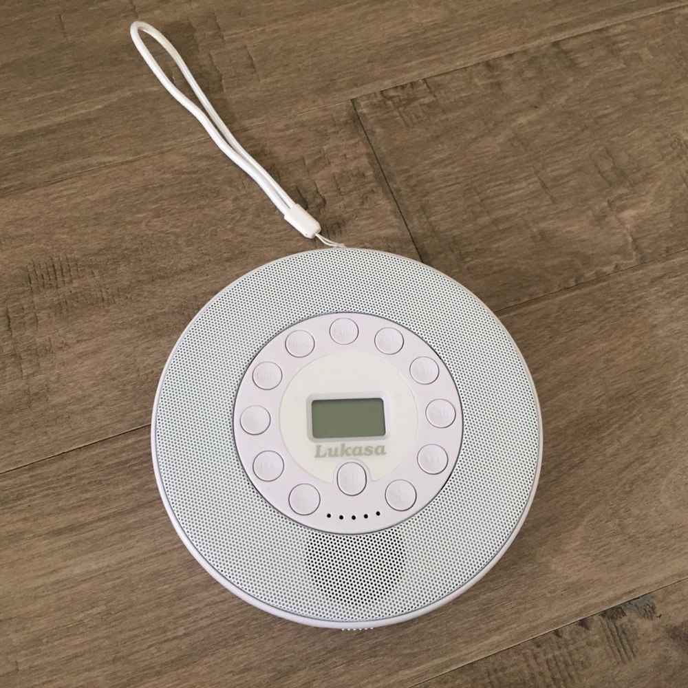 Lukasa Portable Bluetooth CD Player, Built-in Speaker Stereo, White